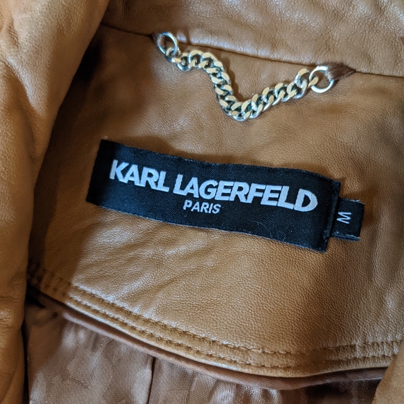 NWOT Karl Lagerfeld Genuine Leather Moto Jacket - Picture 2 of 14